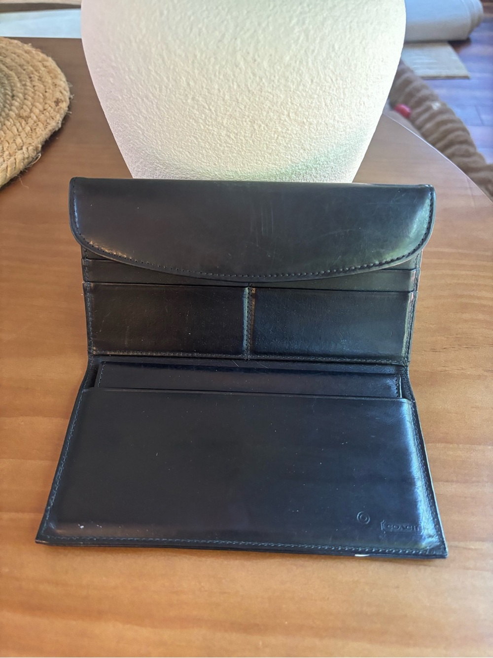 Vintage Coach Water Buffalo Combo Wallet Checkbook Black Leather - Picture 7 of 14